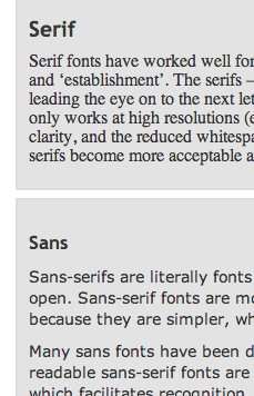 serif vs sans serif