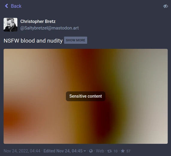 Mastodon NSFW mode