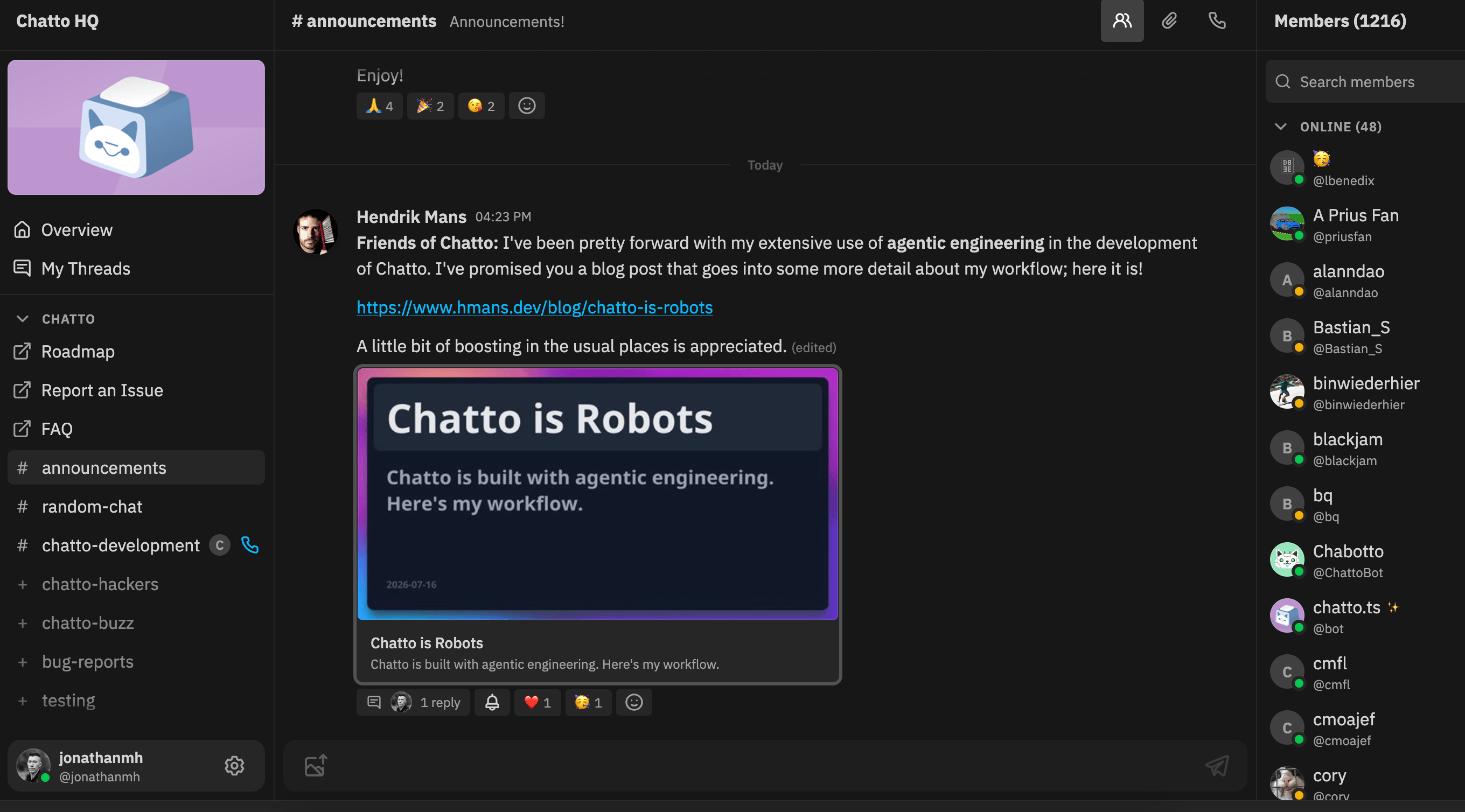 chatto screenshot
