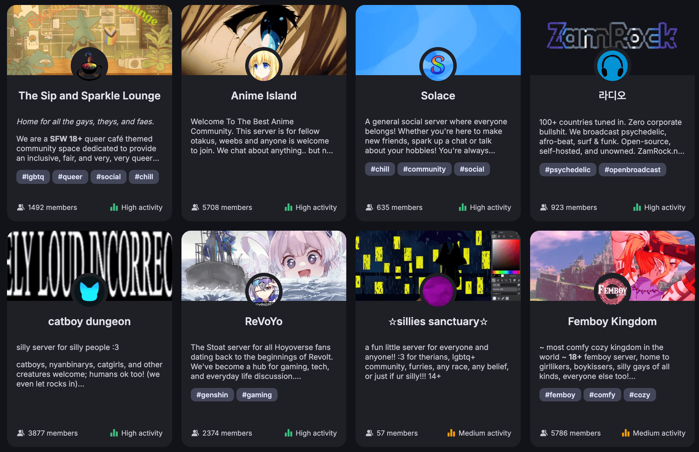 stoat server list